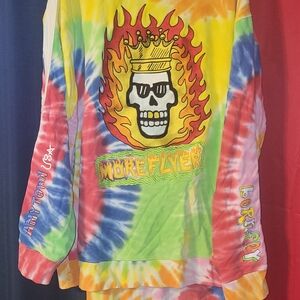 Born Fly Rainbow Tye Dye Trendy Crewneck, More Flyer, 3XL